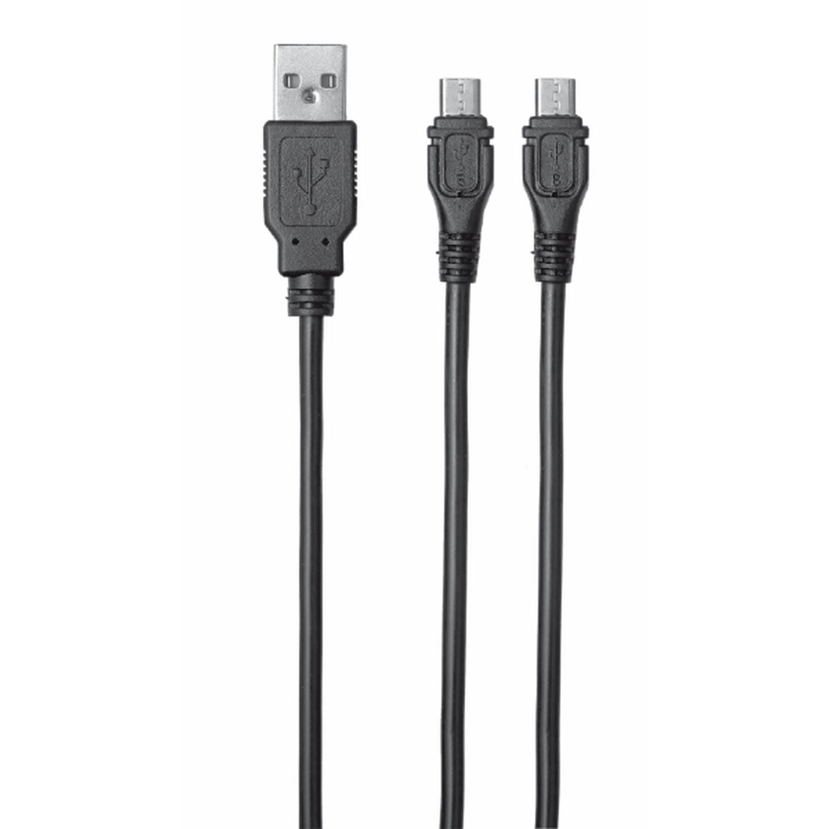 Schwarzes Trust Micro-USB-Kabel GXT 222 mit 3,5 m Länge und zwei Micro-USB-Anschlüssen