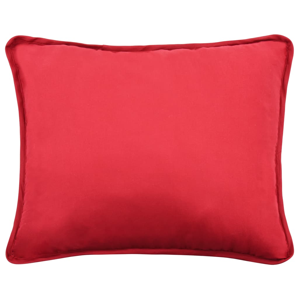 3-Tlg. Winterbettdecken-Set Stoff Burgunderrot 240X220/60X70Cm