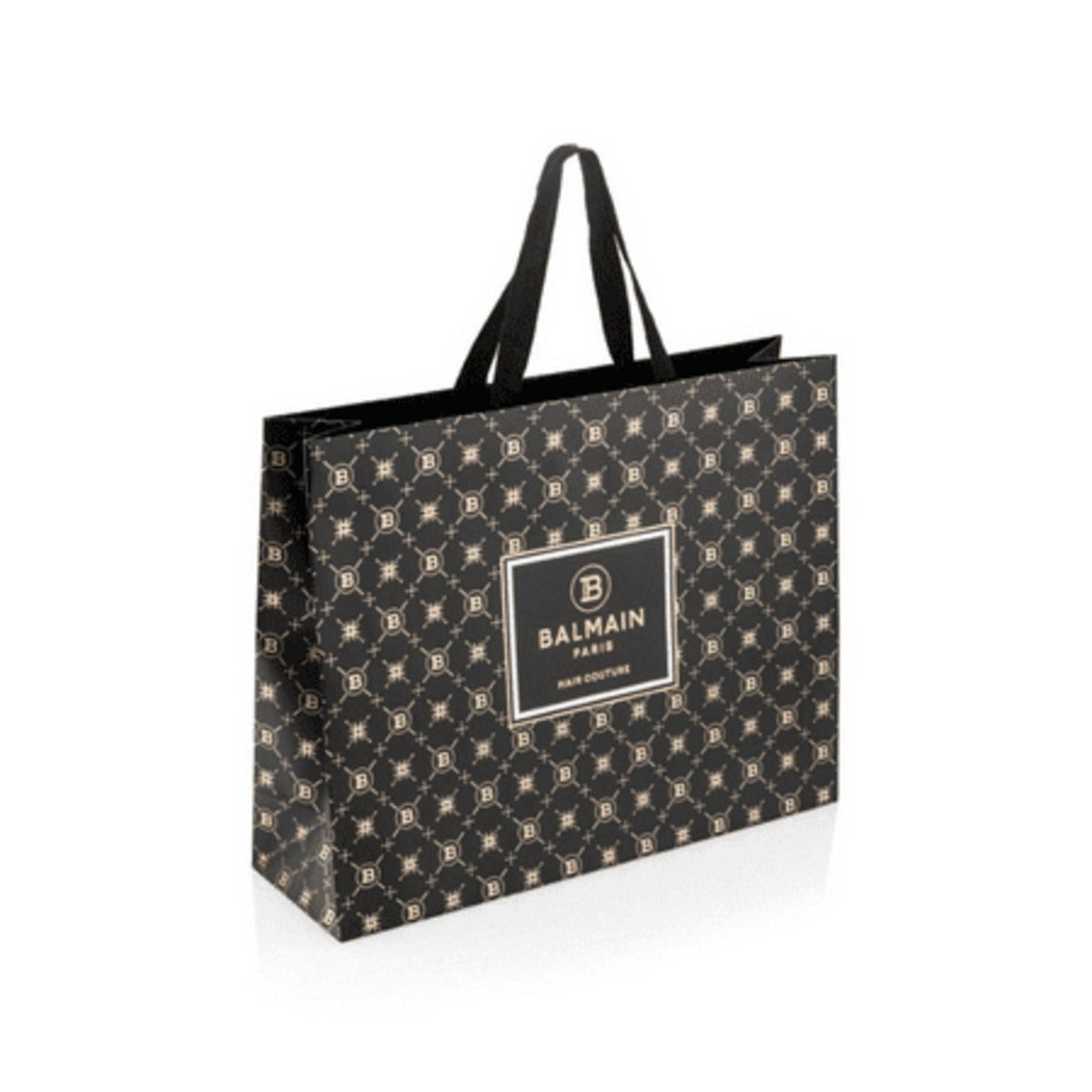 Balmain, Limited Edition, Einkaufen, GWP Papiertasche, Schwarz, 50x15x40 cm