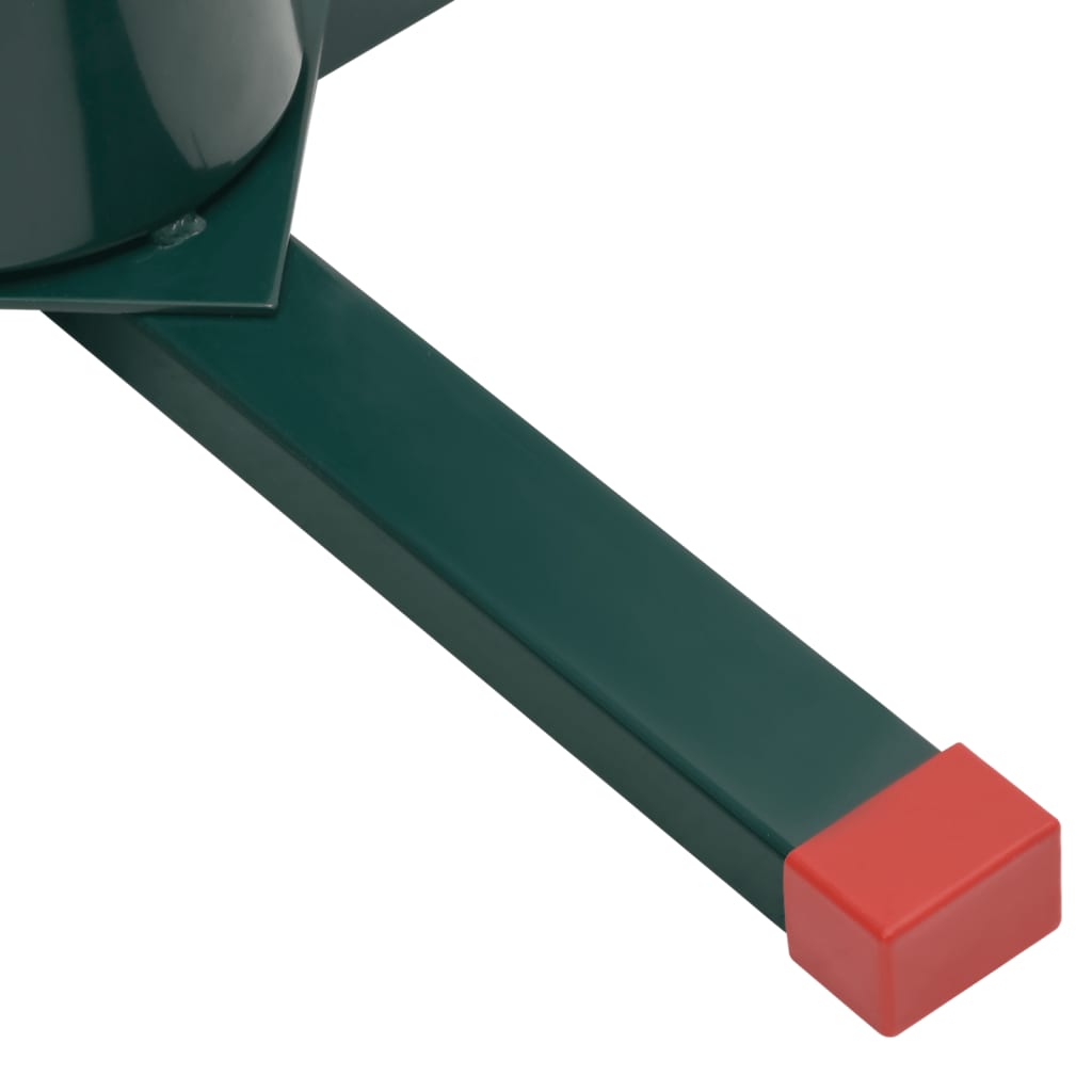 Weihnachtsbaumständer aus Metall und Kunststoff in Grün-Rot, 60x60x16 cm, stabiler Kreuzfuß.