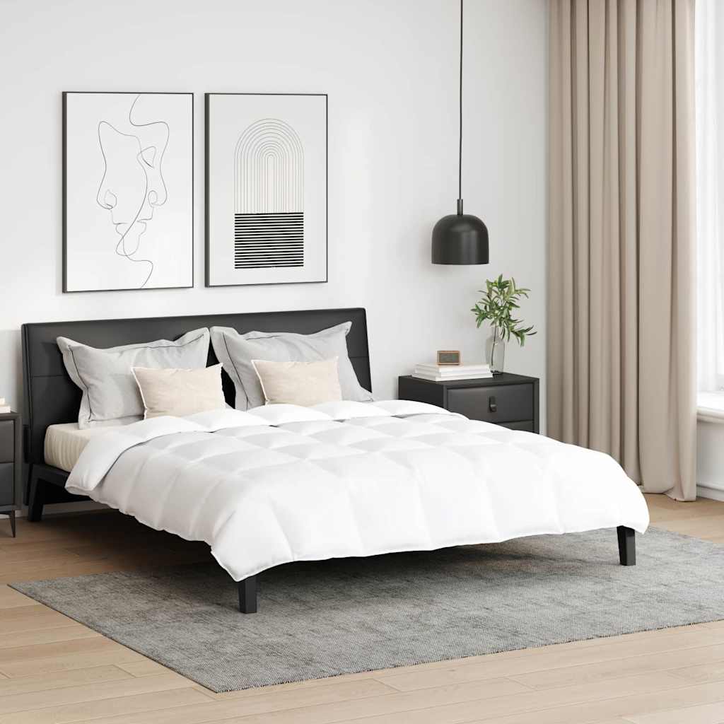 Bettdecken Set Mit Kissen 3 Pcs Weiß Daunenfeder