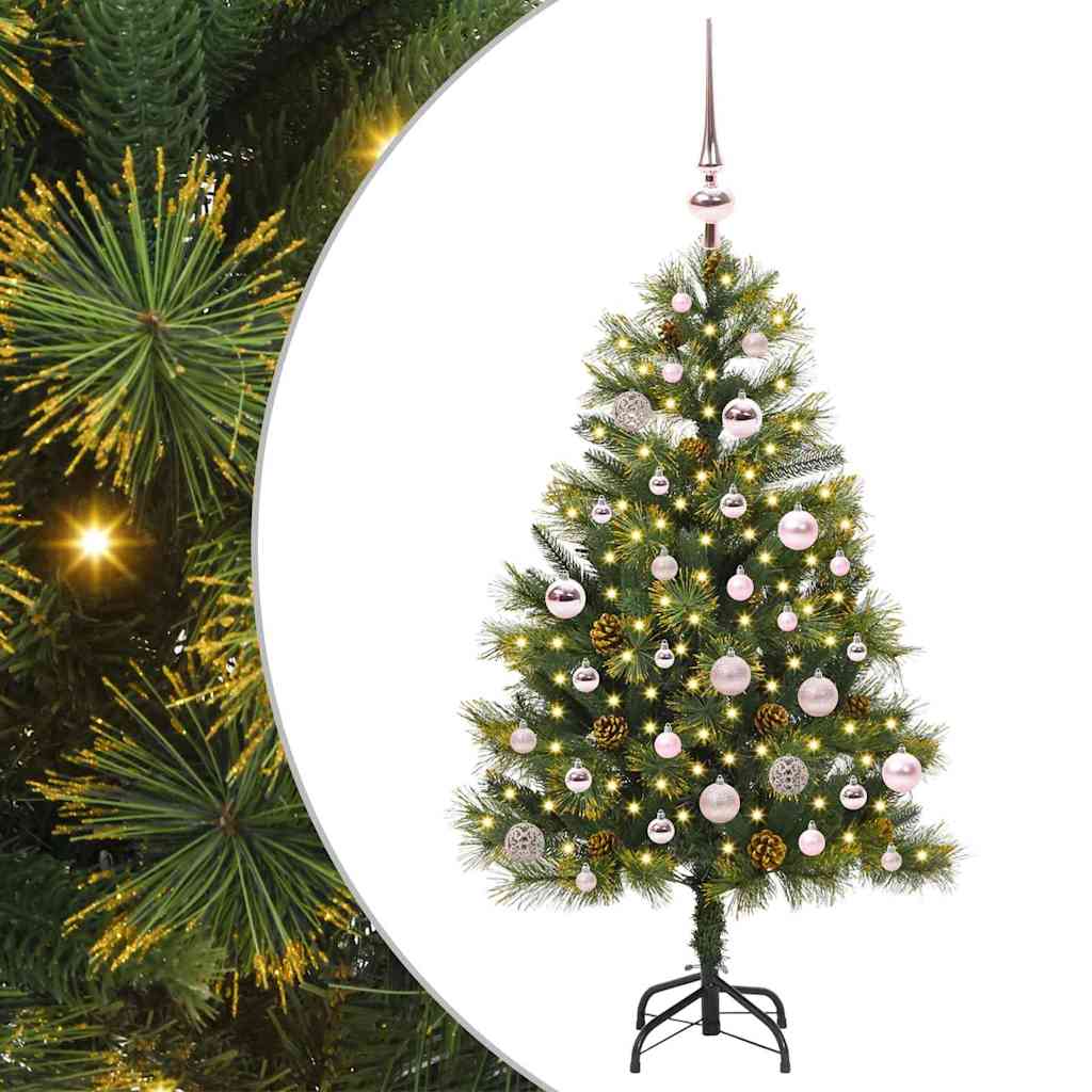 Künstlicher Klapp-Weihnachtsbaum Mit Tannenzapfen Grün