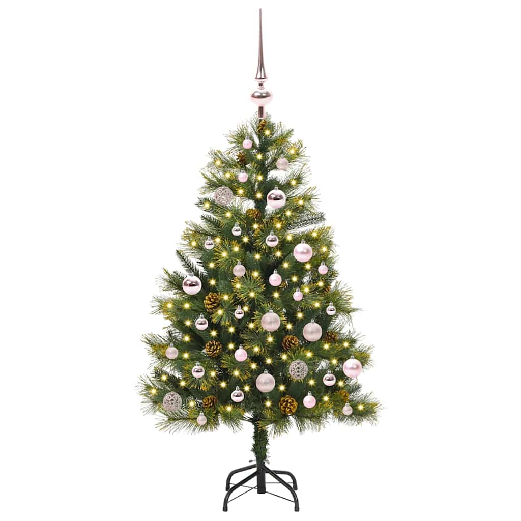 Künstlicher Klapp-Weihnachtsbaum Mit Tannenzapfen Grün