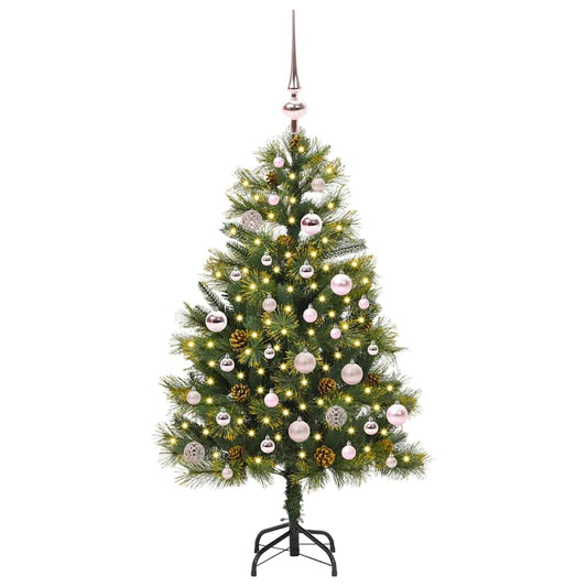Künstlicher Klapp-Weihnachtsbaum Mit Tannenzapfen Grün