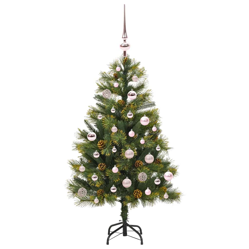 Künstlicher Klapp-Weihnachtsbaum Mit Tannenzapfen Grün