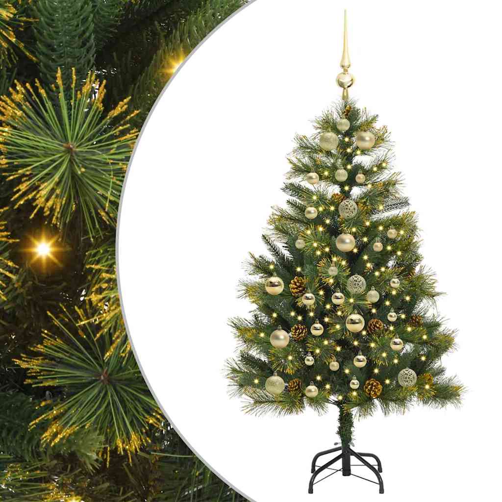 Künstlicher Klapp-Weihnachtsbaum Mit Tannenzapfen Grün
