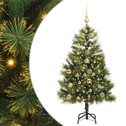 Künstlicher Klapp-Weihnachtsbaum Mit Tannenzapfen Grün
