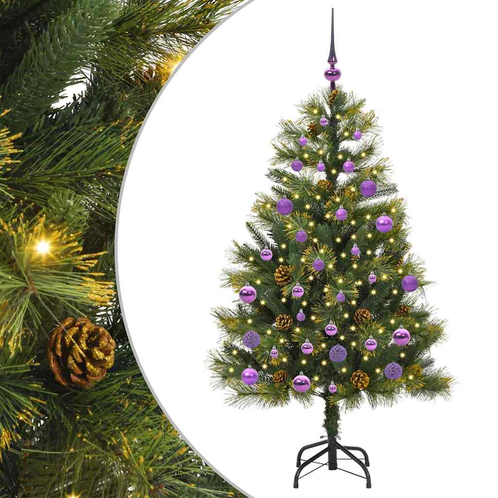 Künstlicher Klapp-Weihnachtsbaum Mit Tannenzapfen Grün