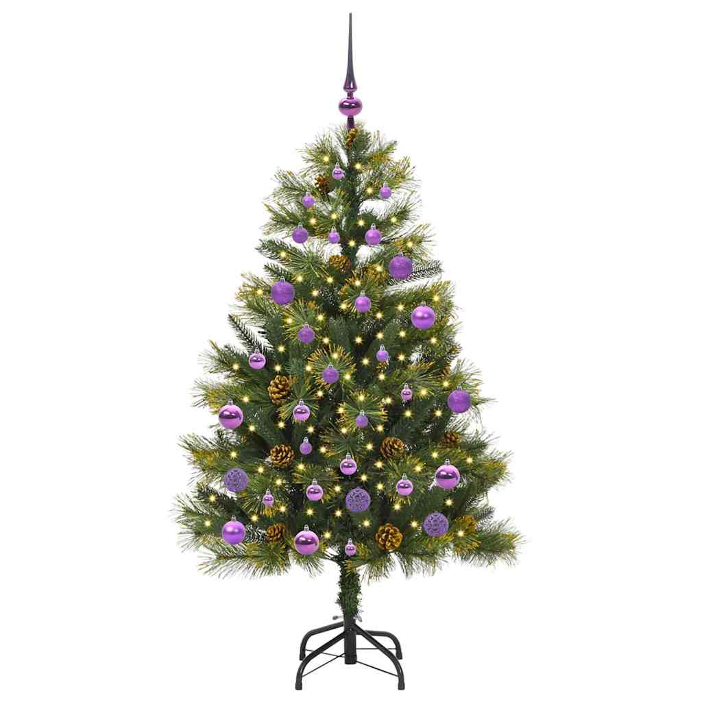 Künstlicher Klapp-Weihnachtsbaum Mit Tannenzapfen Grün