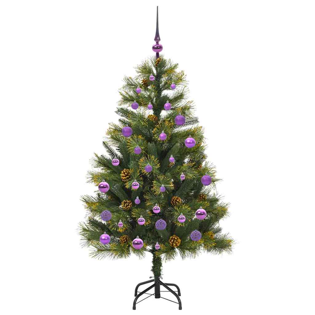 Künstlicher Klapp-Weihnachtsbaum Mit Tannenzapfen Grün