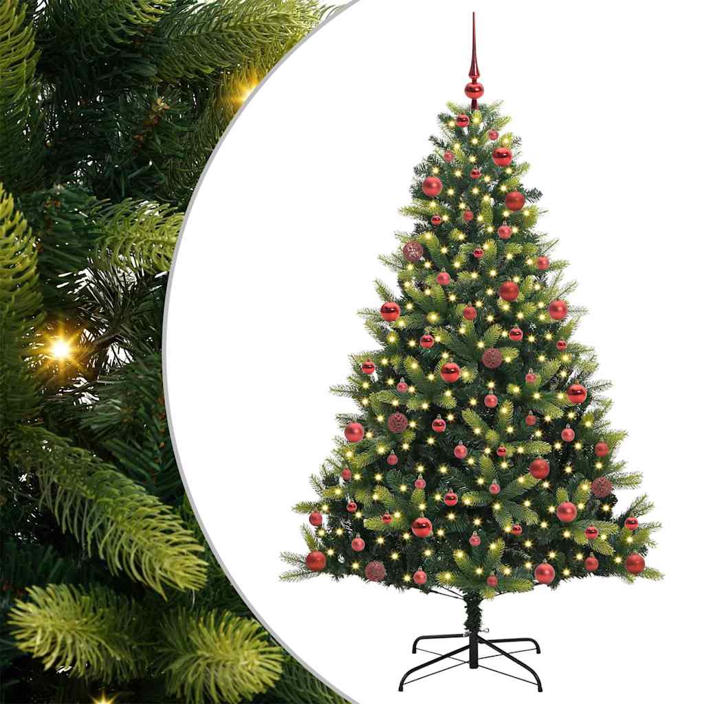 Künstlicher Klappbarer Weihnachtsbaum Mit 300 Leds Grün