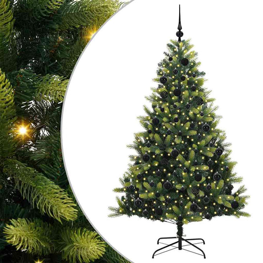Künstlicher Klappbarer Weihnachtsbaum Mit 300 Leds Grün