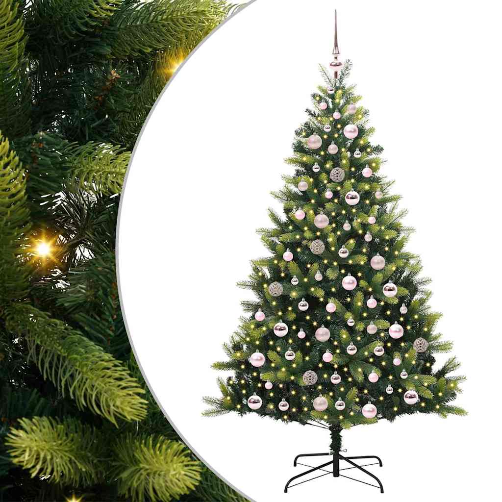 Künstlicher Klappbarer Weihnachtsbaum Mit 300 Leds Grün