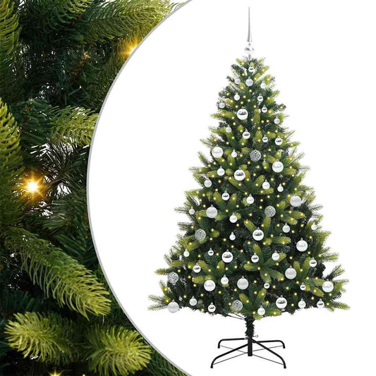 Künstlicher Klappbarer Weihnachtsbaum Mit 300 Leds Grün
