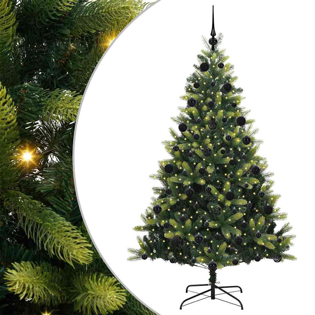 Künstlicher Klappbarer Weihnachtsbaum Mit 300 Leds Grün