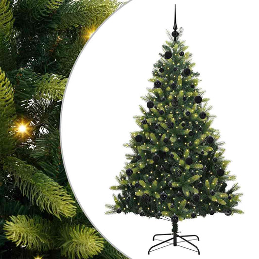 Künstlicher Klappbarer Weihnachtsbaum Mit 300 Leds Grün