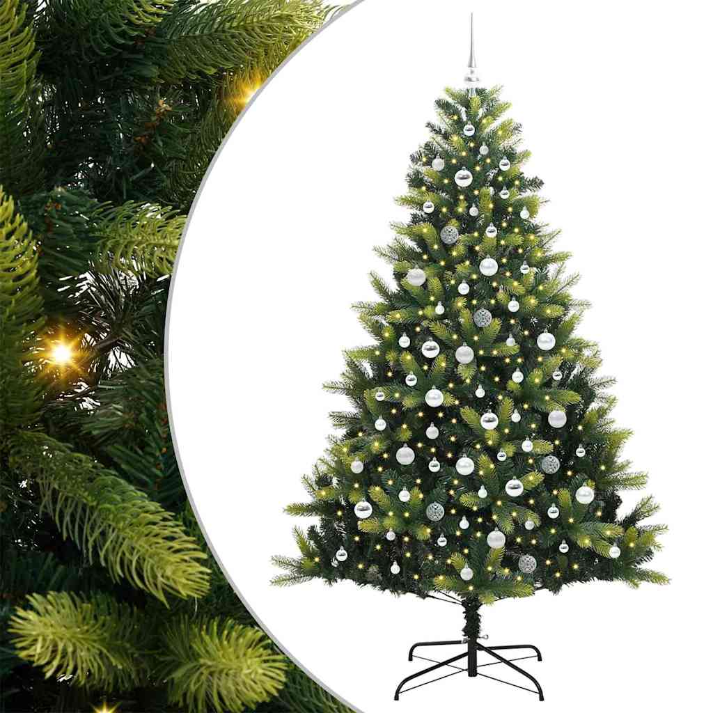 Künstlicher Klappbarer Weihnachtsbaum Mit 300 Leds Grün