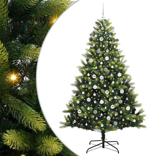 Künstlicher Klappbarer Weihnachtsbaum Mit 300 Leds Grün