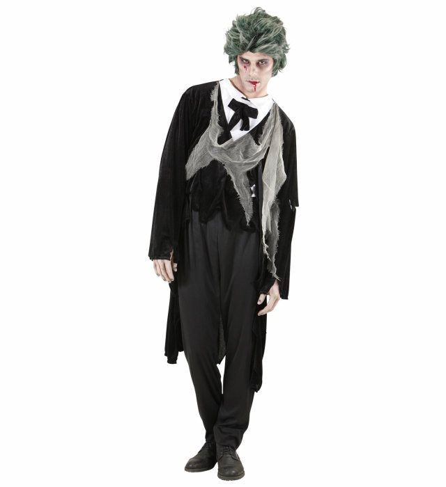 Zombie Gentleman Kostüm mit Jacke, Hemd, Weste und Fliege für Fasnacht