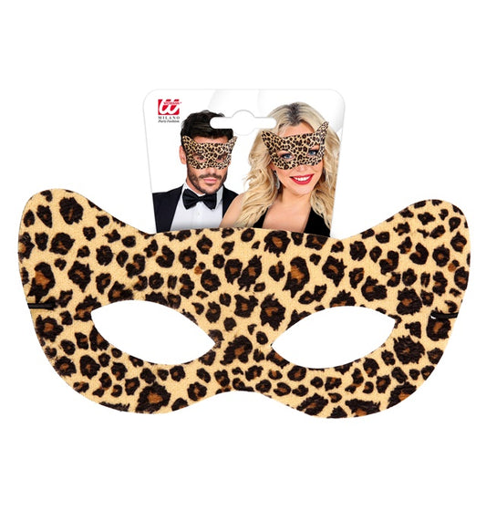 Leoparden Augenmaske mit realistischem Muster für Fasnacht und Karneval