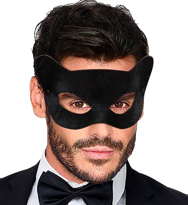 Schwarze Katzaugen-Maske für Fasnacht und Karneval