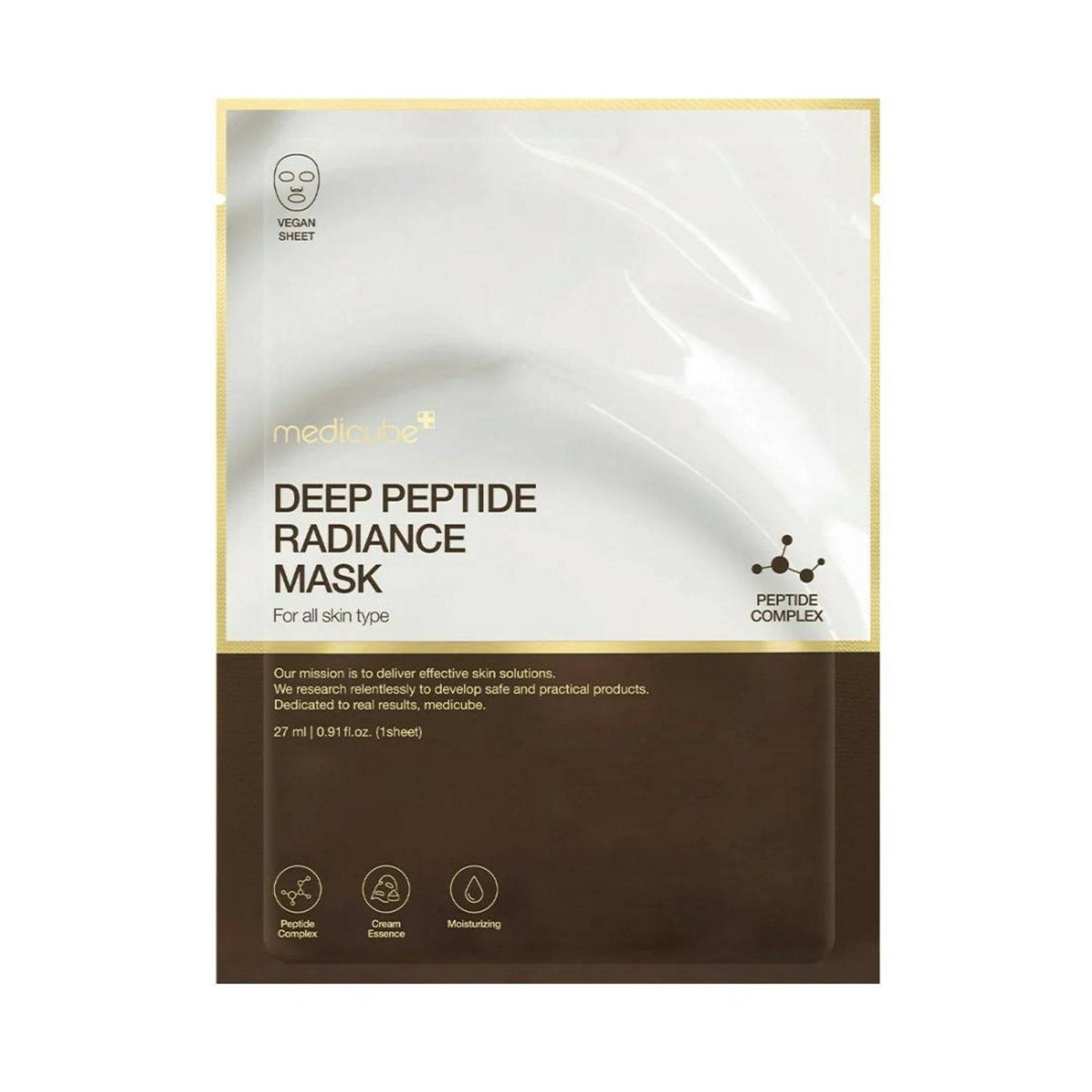 Medicube Medicube, Deep Peptide Mask, Erhöht die Elastizität, Gesichtsmaske, Für das Gesicht, 27 ml Regular