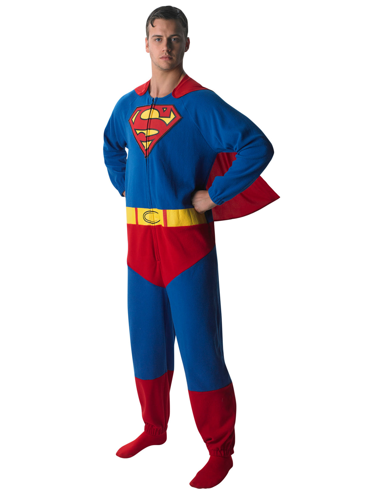 Rubies Superman Onesie Kostüm für Herren mit Umhang, Grösse S