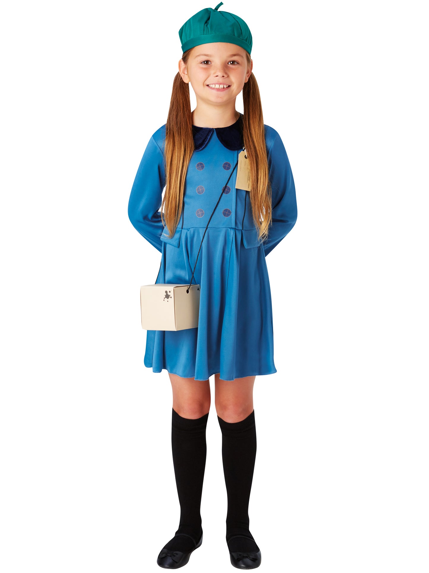 Rubies Evacuee Kinderkostüm für Mädchen mit Mantel, Kleid-Imitat und Hut – Produktansicht