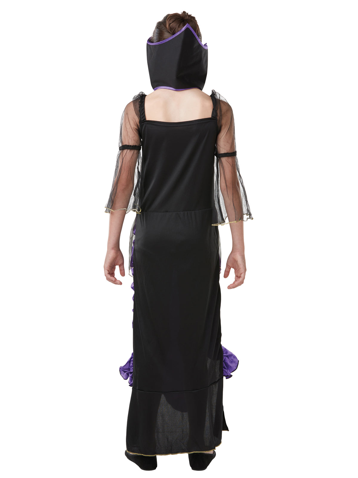 Rubies Gothic-Vampirin-Kinderkostüm für Mädchen mit Kleid und Samtkragen – Seitenansicht