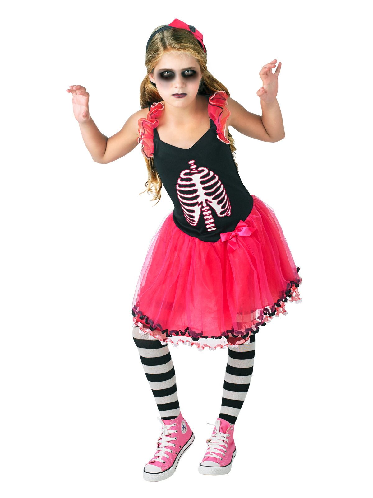 Rubies Skelett-Kinderkostüm mit Tutu-Kleid und Haarreif – Produktansicht