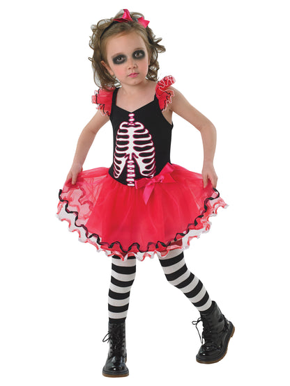 Rubies Skelett-Kinderkostüm mit Tutu-Kleid und Haarreif – Seitenansicht