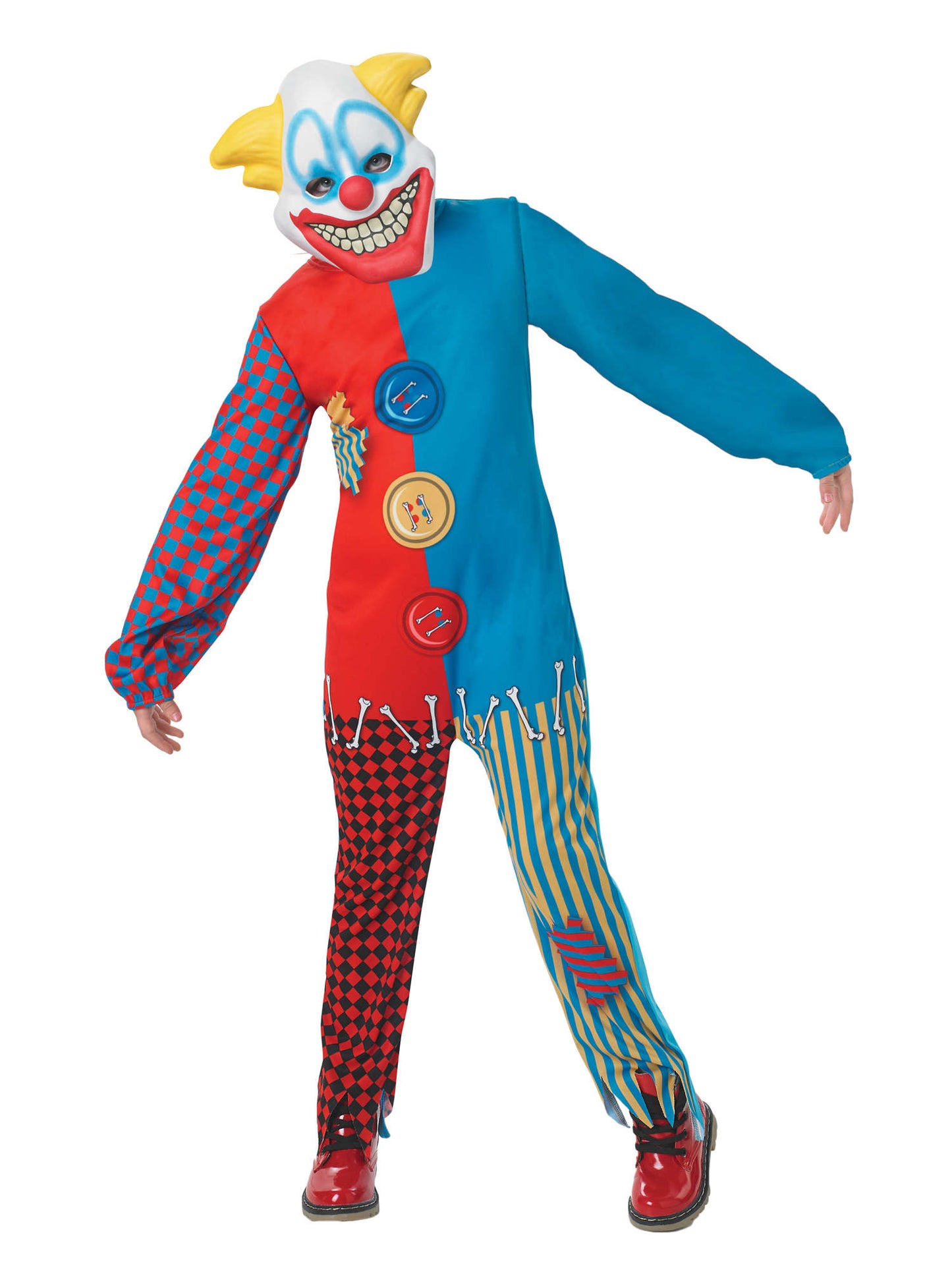 Rubies Scary Clown Kinderkostüm für Jungen mit Overall und Maske – Produktansicht