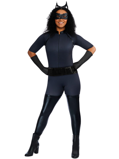 Rubies Secret Wishes Catwoman Kostüm für Damen mit Overall, Augenmaske und Gürtel – Produktansicht