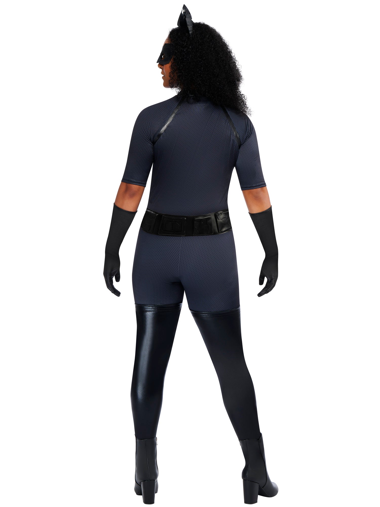 Rubies Catwoman Kostüm für Damen mit Overall, Maske und Gürtel – Detailansicht