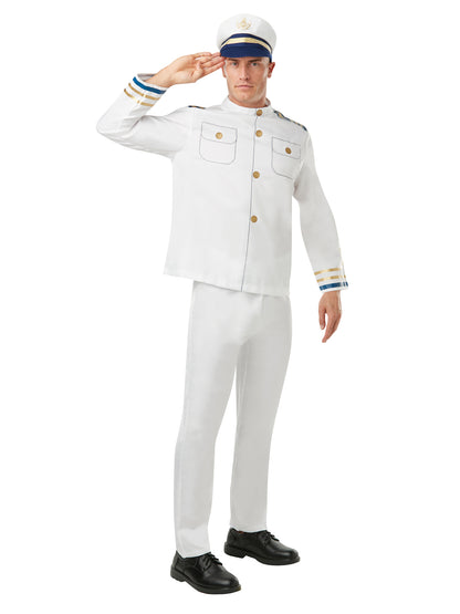 Rubies Navy Officer Kostüm für Herren mit Top, Hose und Hut – Produktansicht