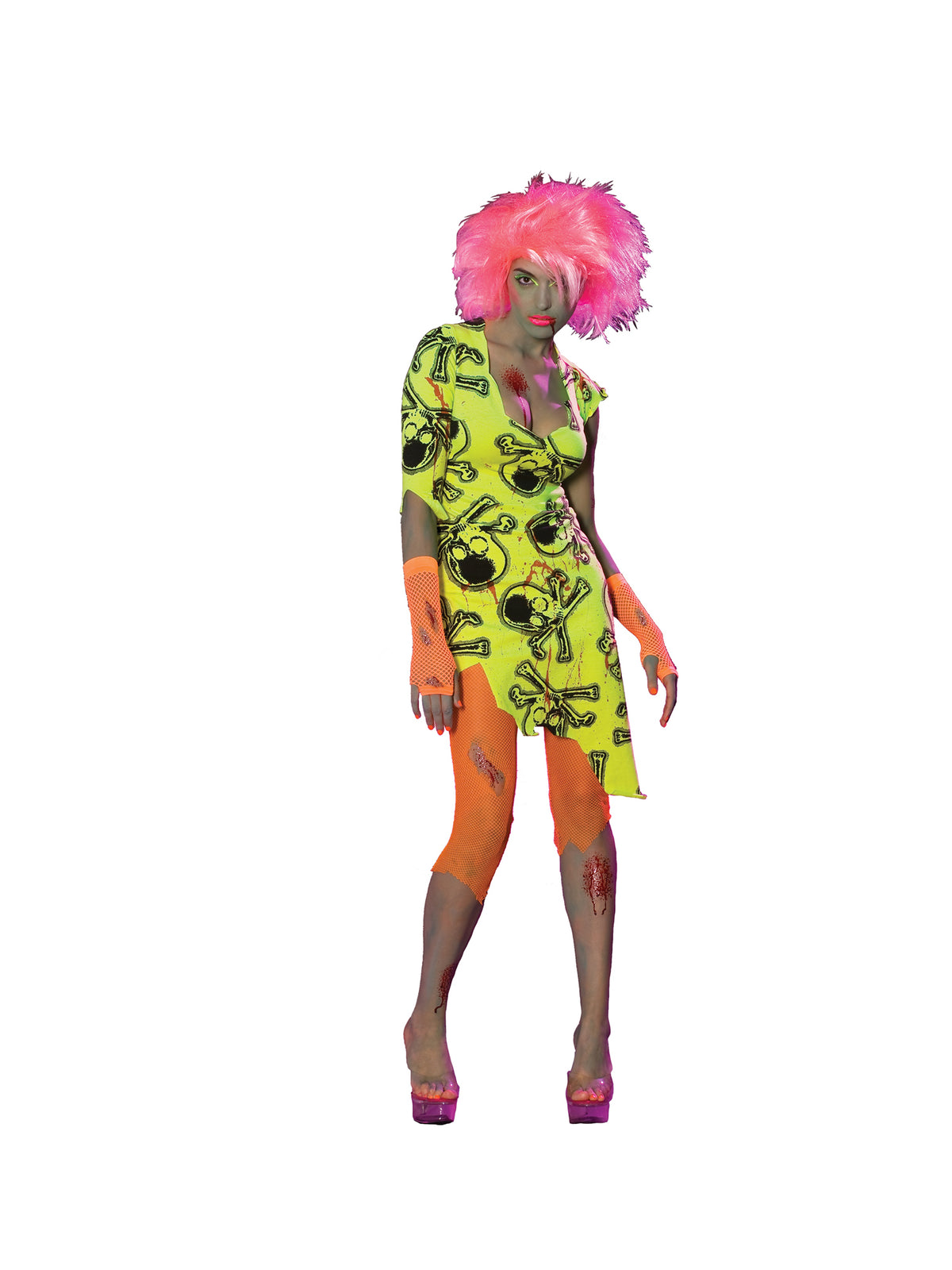 Rubies Neon Rave Zombie Kostüm für Herren mit Kleid, Schal und Hut
