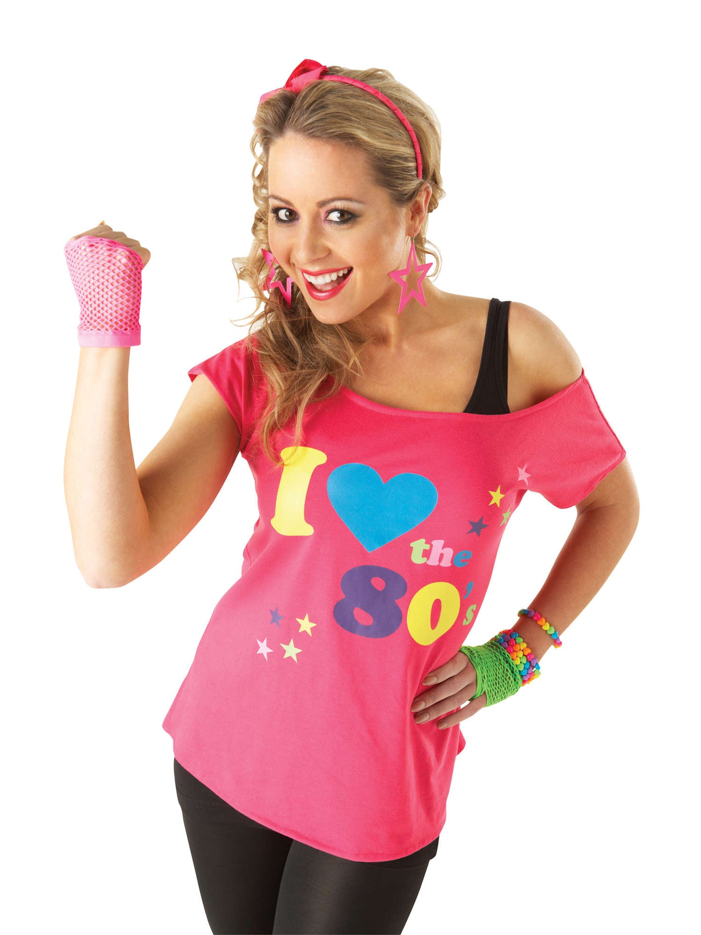 Rubies I Love the 80s 80er-Jahre-T-Shirt-Kostüm für Damen – Produktansicht