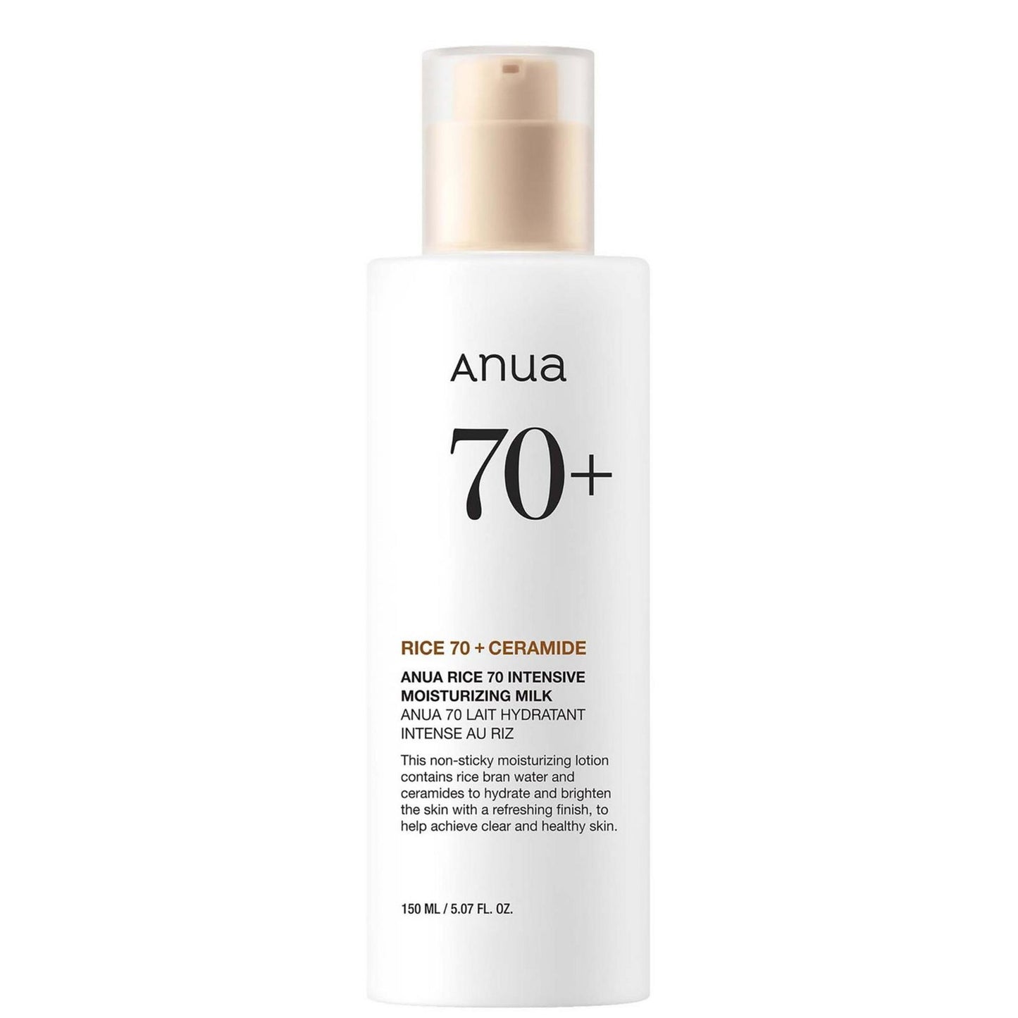 Anua Anua, Rice 70 Glow, Rice, Intensive Hydratation, Milch, Für das Gesicht, 150 ml Regular