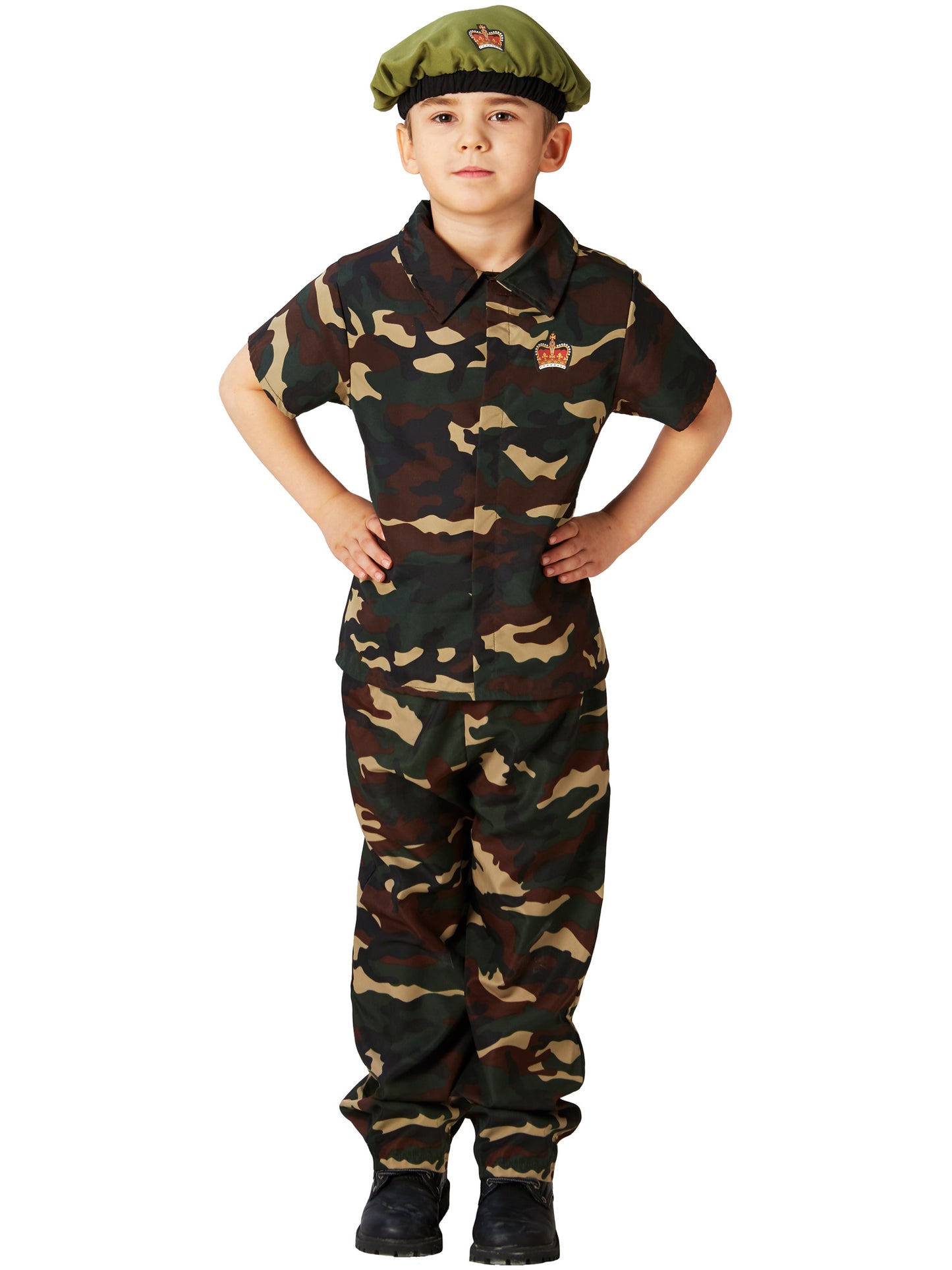 Rubies Soldier Kinderkostüm für Jungen mit Hemd, Hose und Béret – Produktansicht