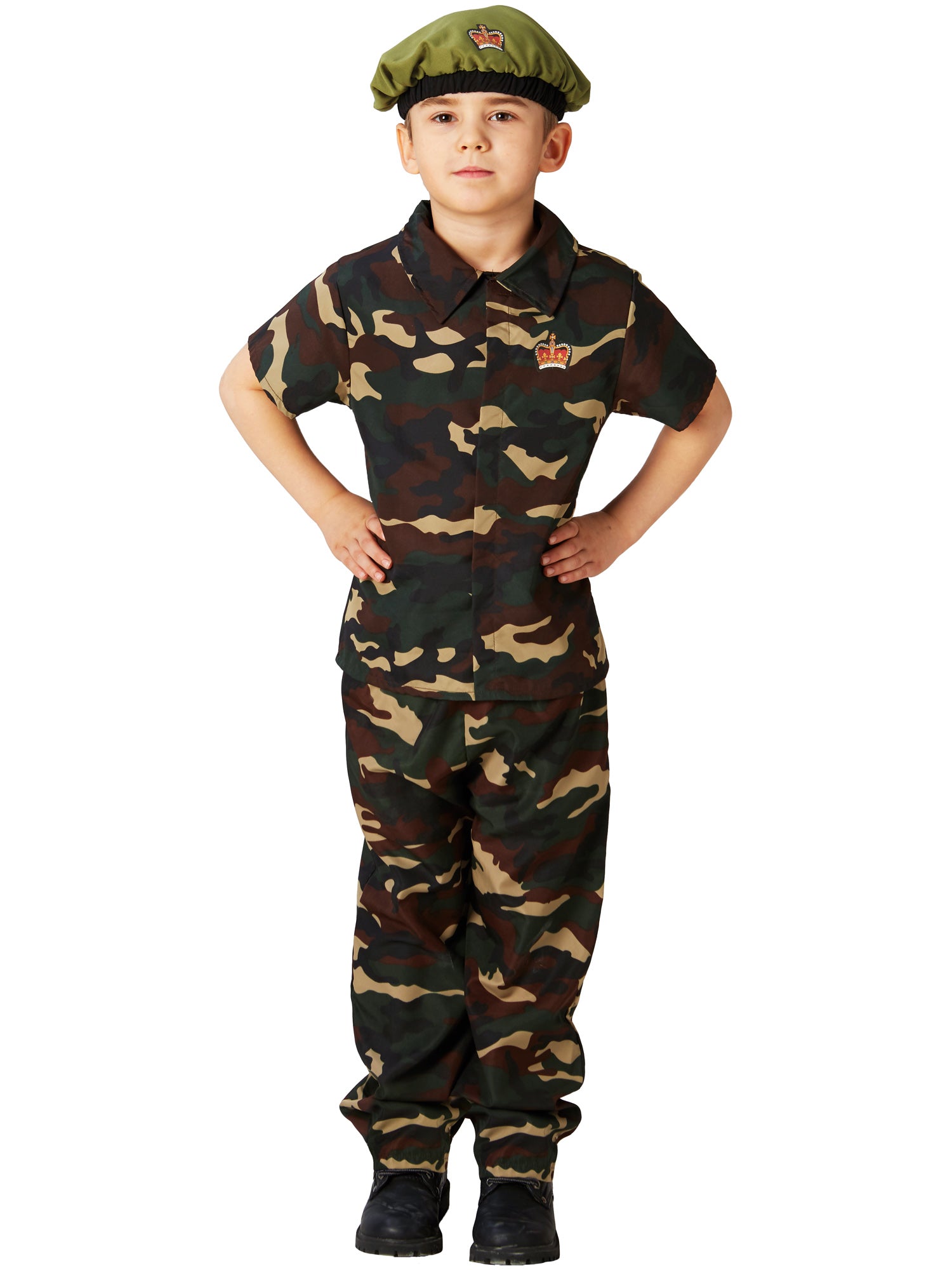 Rubies Soldier Kinderkostüm für Jungen mit Hemd, Hose und Béret – Produktansicht
