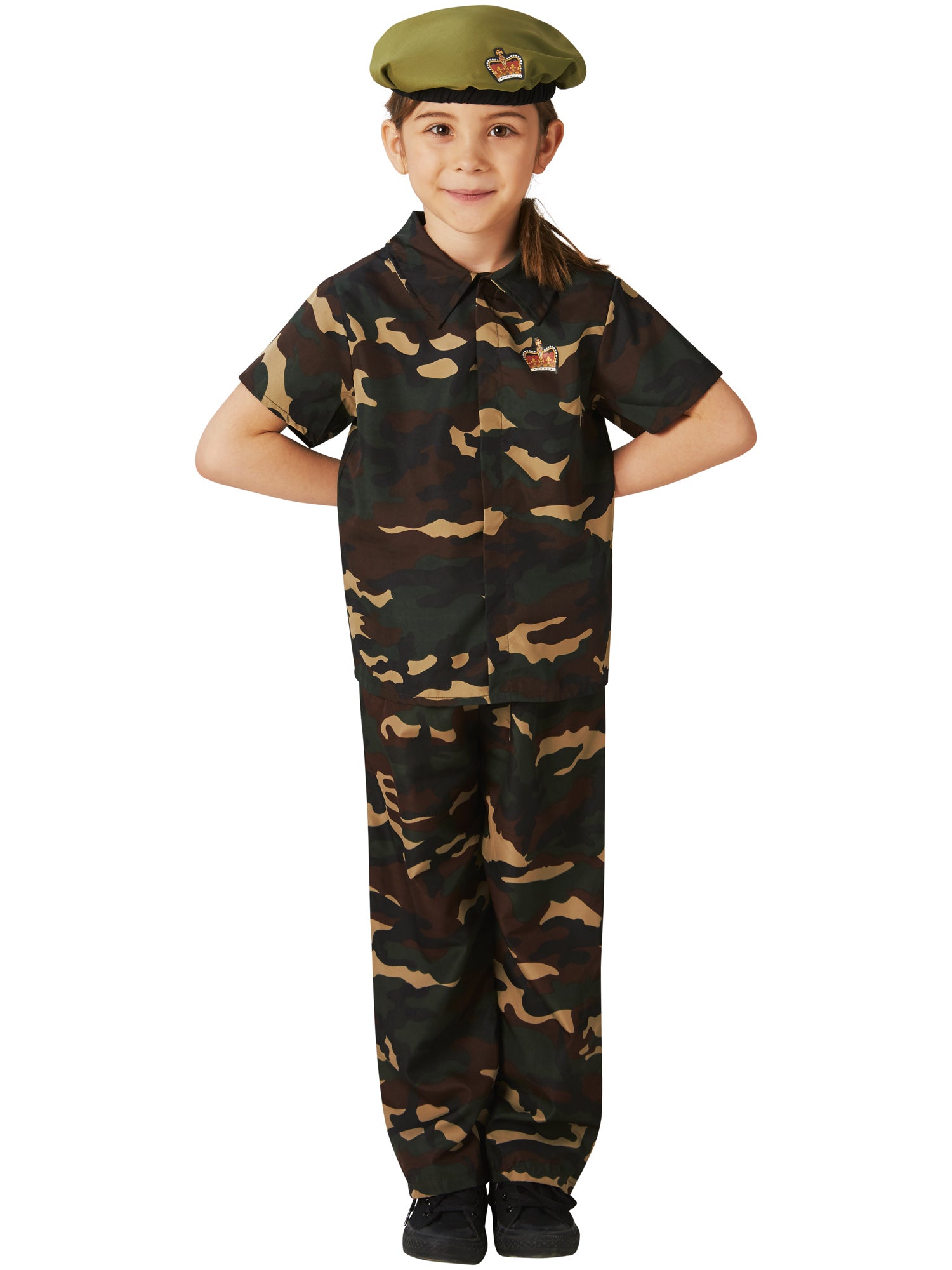 Rubies Soldier Kinderkostüm für Jungen mit Hemd, Hose und Béret – Seitenansicht