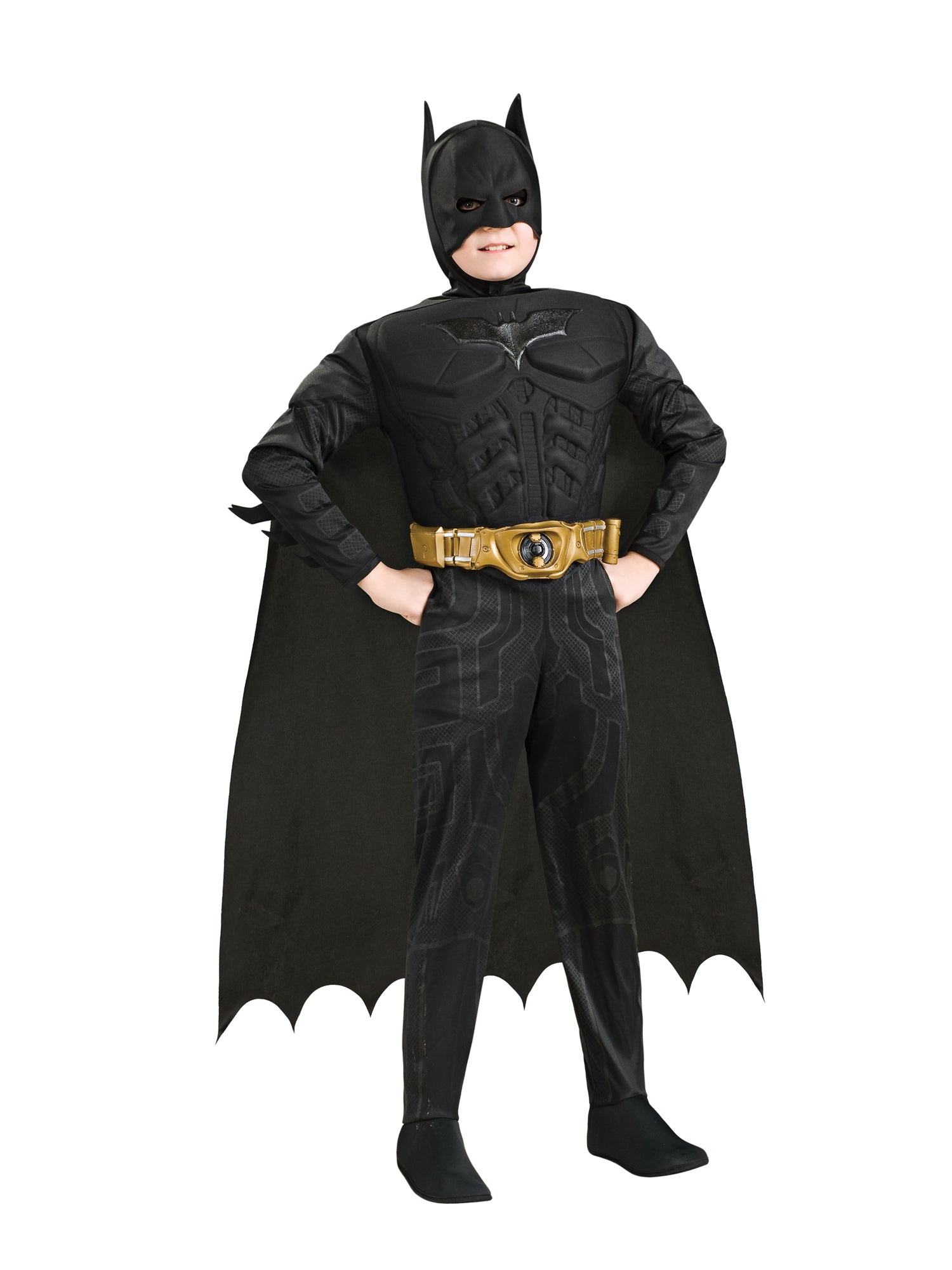 Batman Deluxe Kinderkostüm für Jungen von Rubies mit Overall, Umhang und Gürtel