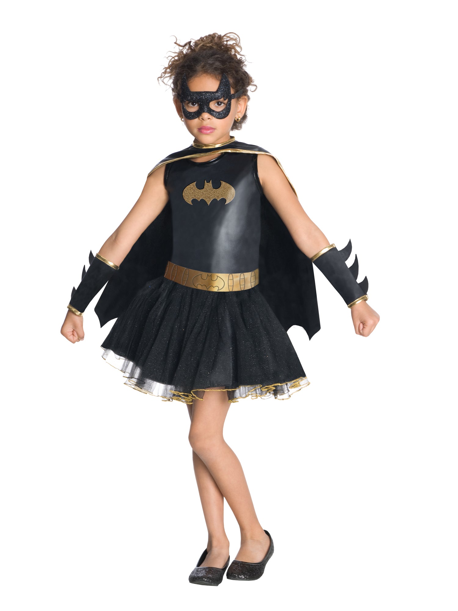 Rubies Batgirl Kinderkostüm für Mädchen mit Kleid, Umhang, Maske und Armstulpen