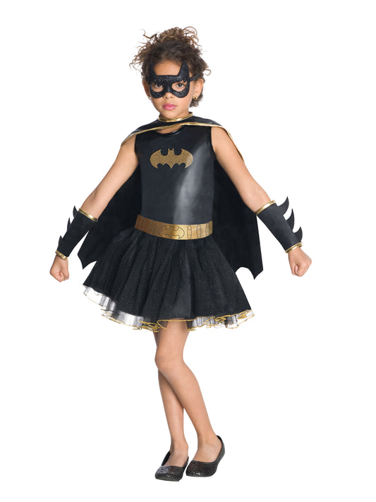 Rubies Batgirl Kinderkostüm für Mädchen mit Kleid, Umhang, Maske und Armstulpen