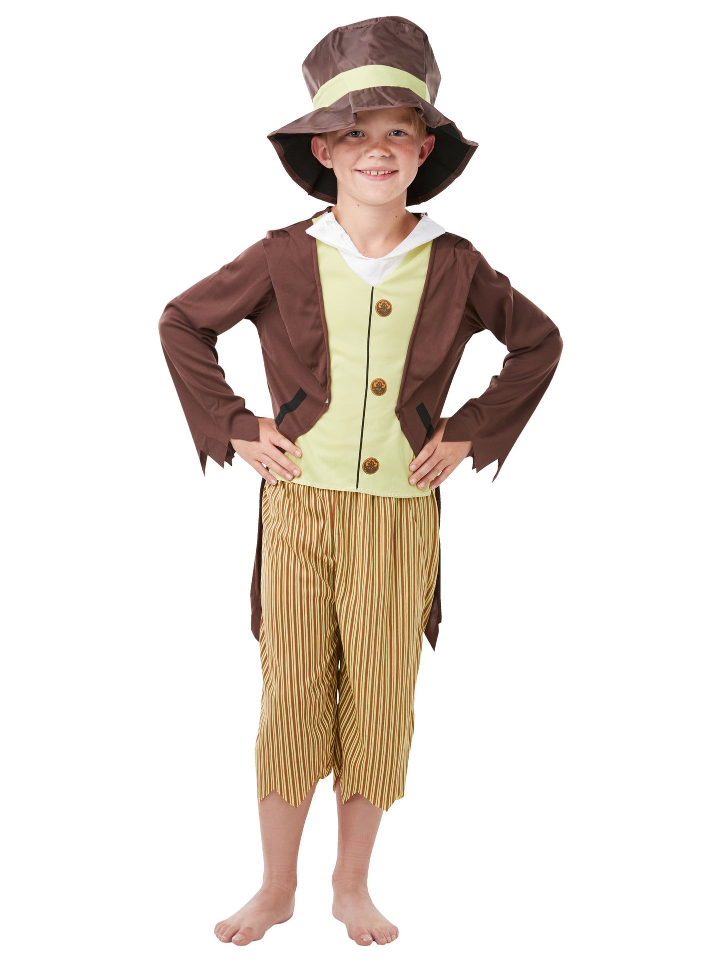 Rubies Victorian Pickpocket Kinderkostüm für Jungen mit Top, Hose und Hut – Produktansicht