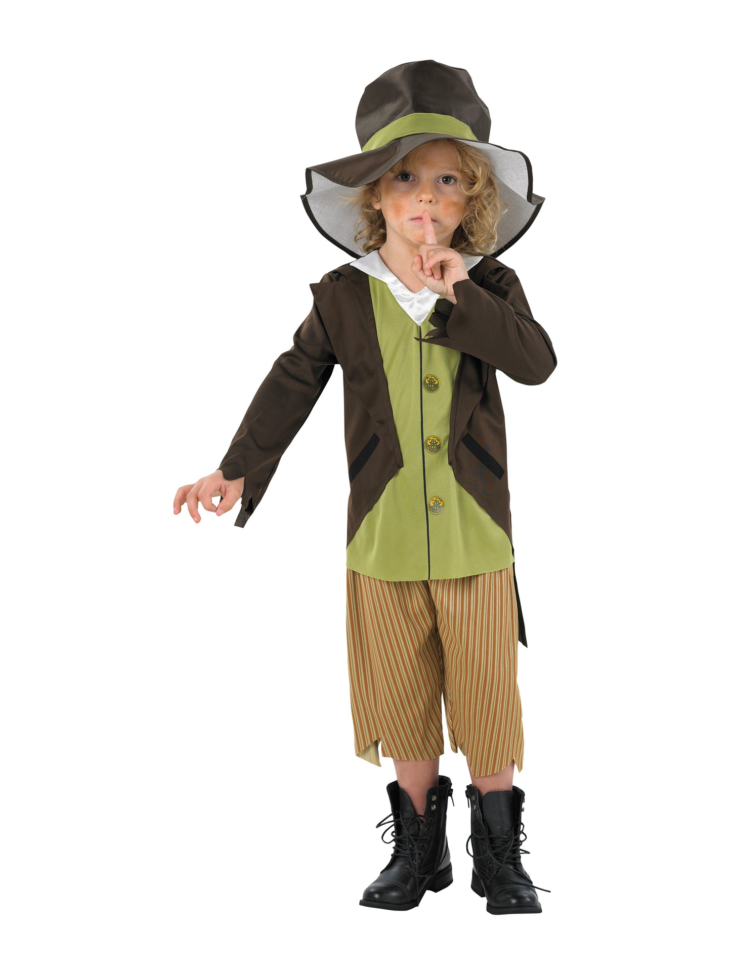 Rubies Victorian Pickpocket Kinderkostüm für Jungen mit Top, Hose und Hut – Detailansicht