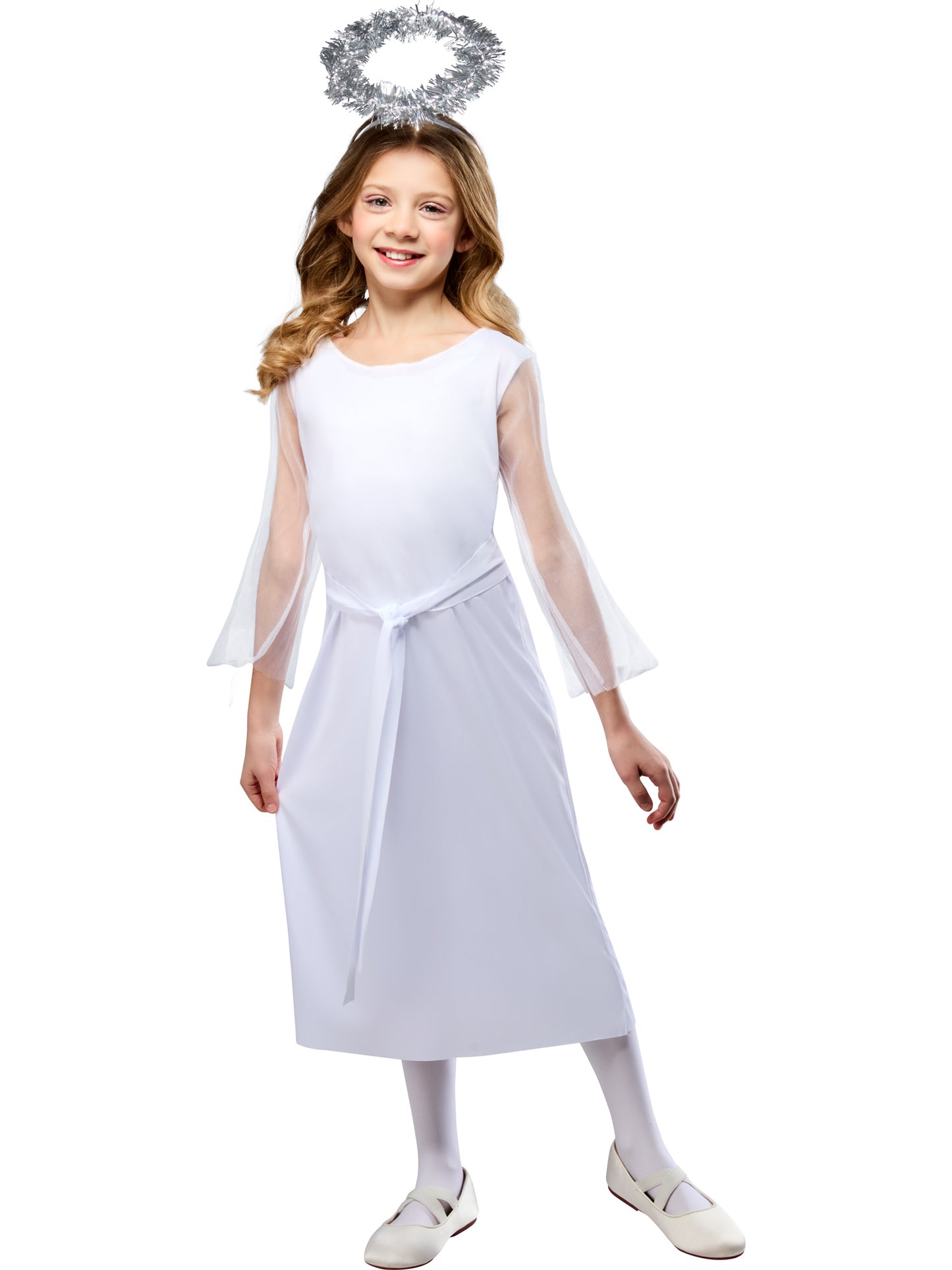 Rubies Angel Kinderkostüm mit Kleid, Heiligenschein und Taillenschärpe – Produktansicht