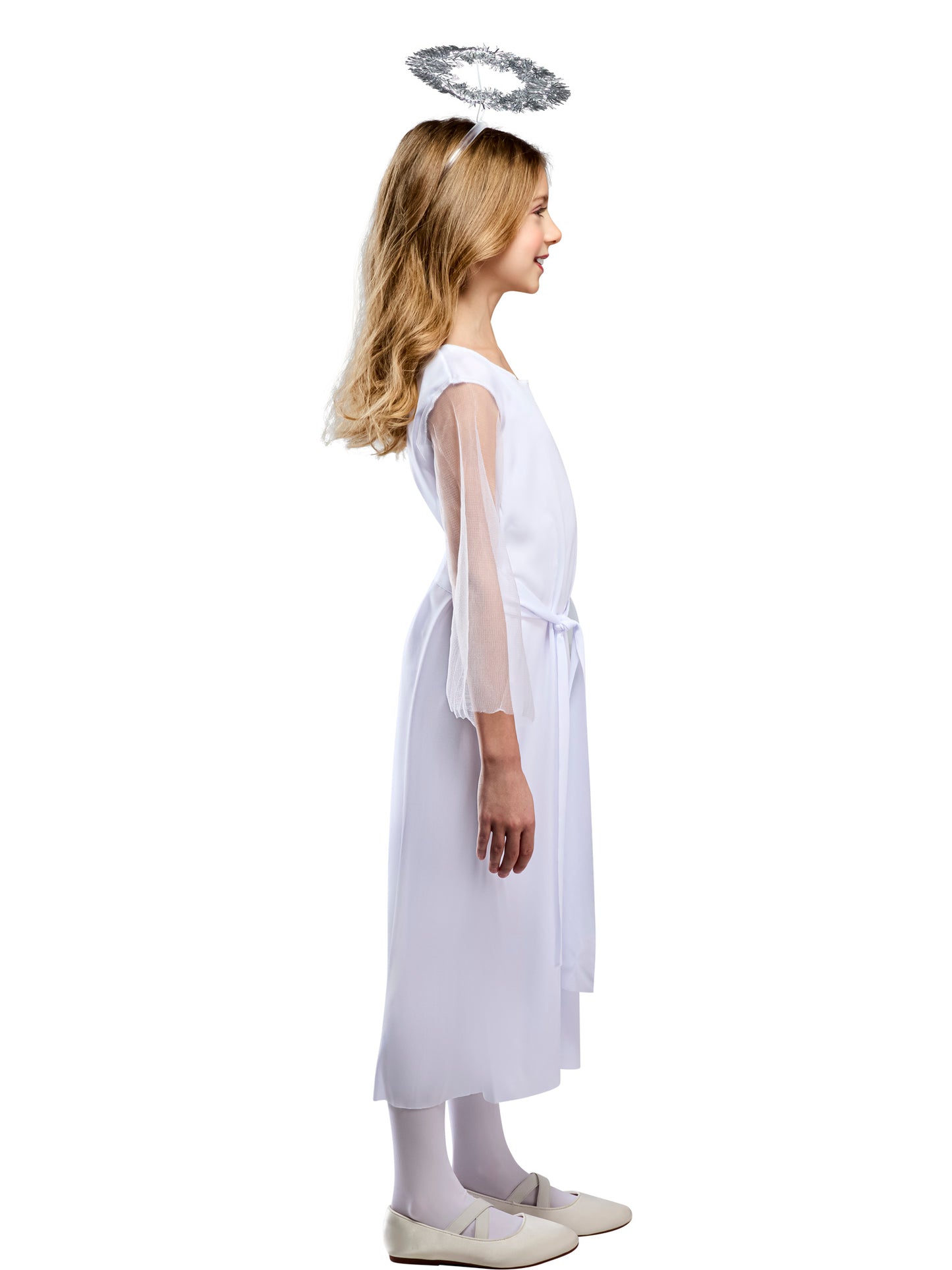 Rubies Angel Kinderkostüm mit Kleid, Heiligenschein und Taillenschärpe – Seitenansicht
