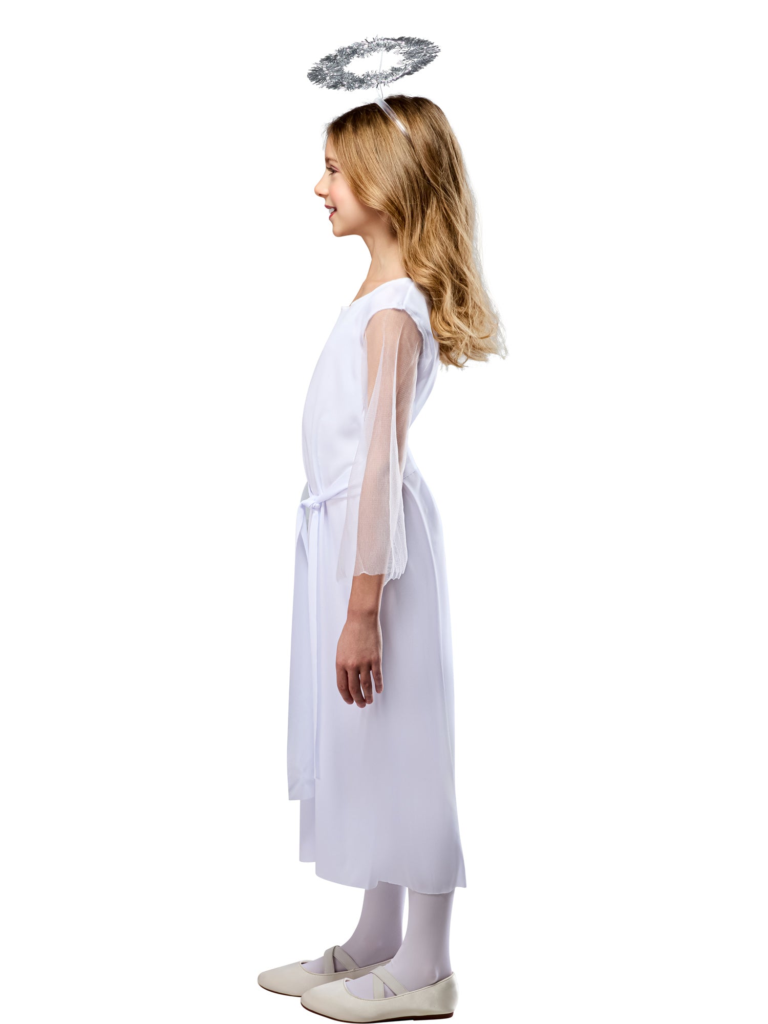 Rubies Angel Kinderkostüm mit Kleid, Heiligenschein und Taillenschärpe – Rückansicht
