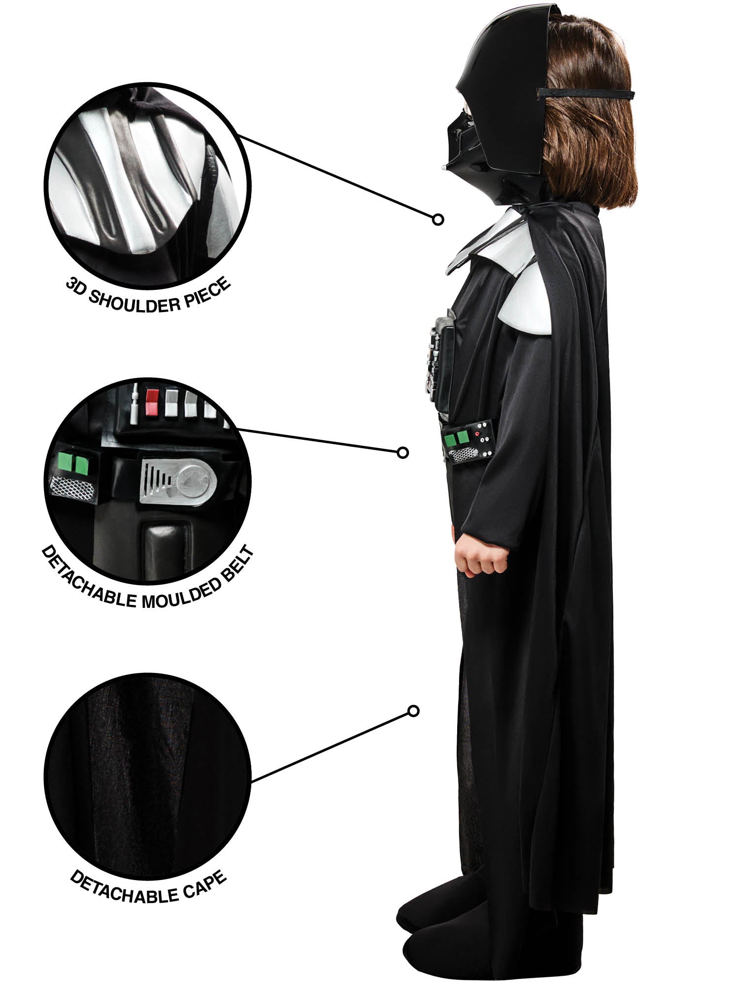 Rubies Darth Vader Deluxe Kinderkostüm Star Wars – Rückansicht